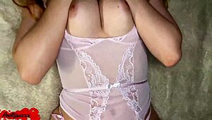 hot teen babe fingers pussy passionately before bedtime closeup