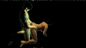 in this cartoon sex scene, i was mounted and my mind went blurry from the intense pleasure