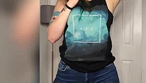 Catching Stepbro Sniffing Panties Turns Into Wild Blonde Solo