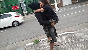 Wild amateurs pull off crazy stunts with Bluezao on Santana streets in São Paulo.