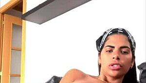 horny venezuelan brunette rips clothes and masturbates her wet pussy