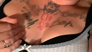 amber plays with herself using toys