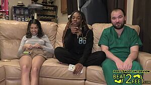 Giggles Feet Love Rubbing Giant Hot Rock At Beach