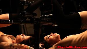 Lezdom dominant sluts get rough with bondage and submission