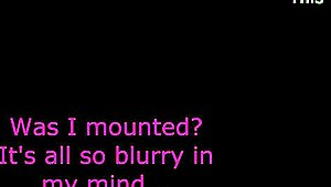 in this cartoon sex scene, i was mounted and my mind went blurry from the intense pleasure