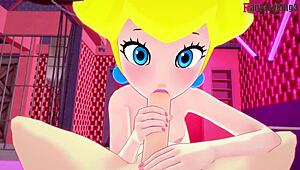 peach pov in hotel, bent over for doggystyle action