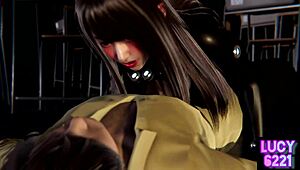 Gantz Reika's intense private date in classroom with big tits and oral sex