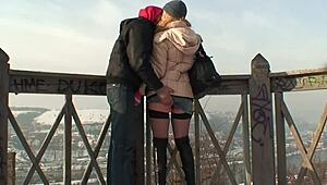 Blonde Bitch Gets Wild Fucked Outdoor in Shaved Pussy Scene