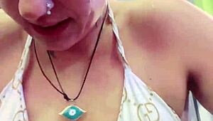 Wet In Gym, Natural Tits Drip With Delight Between Legs