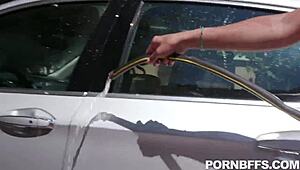 Carwash cuties luna light jaycee starr nia nacci get cumshot