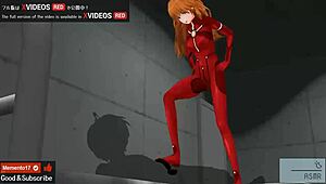 Asuka gives footjob and jerk off instructions in hentai 😏