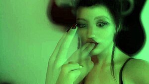 feeling excited as stepsister cosplays 2b and gives footjob