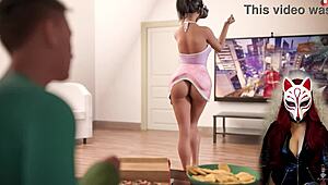 Kate slams into fierce cosplay skirt action