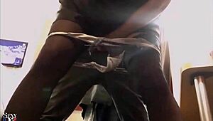 French amateur in black satin dress gets pounded doggystyle in stockings