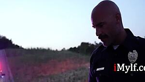 ladies dominate cop in hardcore threesome during family trip