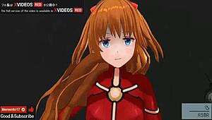 Asuka gives footjob and jerk off instructions in hentai 😏