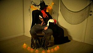 i pleasure the pumpkin king with blowjob in cosplay