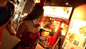 Ero bunny girl with tight ass lands in Shibuya for first Reiwa Halloween and happy sex.