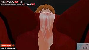 Asuka gives footjob and jerk off instructions in hentai 😏