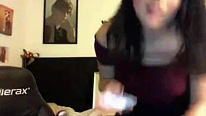 hot chubby tranny beats her meat and chills on webcam