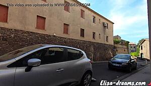 Naughty milf seduces new lover in garage blowjob