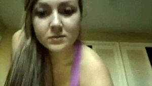 Check out this amateur webcam babe with sexy boobs getting creampie
