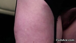 Horny Hottie Gets Jizz Load On Face, Eats All Ejaculate