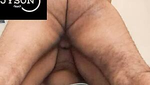 chubby amateur couple fucks ass close-up in homemade