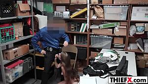 Wow, see this cute thief regret her garage burglary with a hardcore punishment!