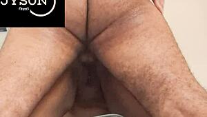 chubby amateur couple fucks ass close-up in homemade