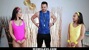 फ्रीयूज योगा क्लास मिल्फ और टीन के लिए वाइल्ड हो जाती है