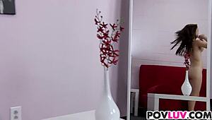 teen trinity rae learns to ride big cock in pov