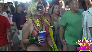 Fantasy Fest sluts flashing on the street, so wild! 😍