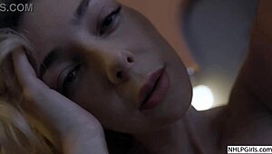 blonde sofa lover gets wild in heels, showing off shaved assets in steamy doggystyle