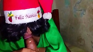 that christmas elf latina gave me a blowjob and doggystyle fuck as a gift!