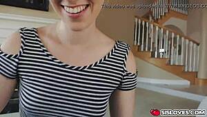 omg, stepbrother shocked when stepsister sucks his big boner 😱