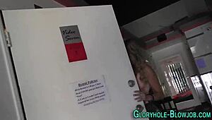 Busty Slut Sucks Big Dong At Gloryhole