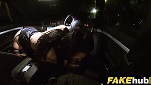 Fake cop encounters cheeky young lass who enjoys daring outdoor blowjob and sex.