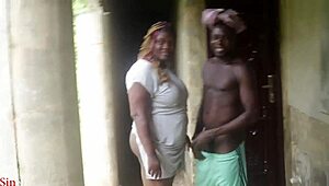 Fat BBW Ebony Woman Fucks Big Black Cock Publicly in Hardcore Cumshot Scene