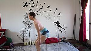 Yoga Lesson With Mature European Ass Wife Girlfriend Milf Babe