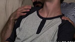 Jaxton Wheeler, the hot daddy bodybuilder, casually fucks little Sam Truitt in doggystyle with big cock.