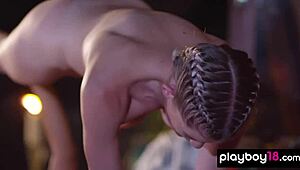 Hey, wanna see flexible milf Daniella Smith and a teen doing nude yoga outdoors?