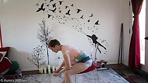 Yoga Lesson With Mature European Ass Wife Girlfriend Milf Babe