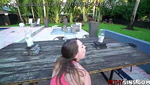 Stepsister Taylor Pierce banging outdoors with horny Tyler Steel