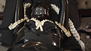 miss maskerade latex couple blows master before bound sex