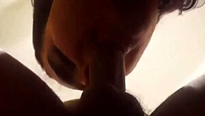 Amateur shuts mouth and sucks cock deeply