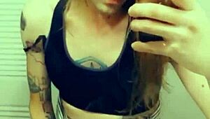 miniskirt tranny loves showing her cock in stockings