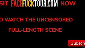 Face Fuck Tour: Pretty Blonde Slut Gets Deep Throat Domination