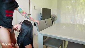 washing the dishes turns into fucking creampie session