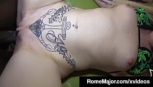 Yo, black bull Rome Major just busted on inked Chloe Carter’s glasses! 😜